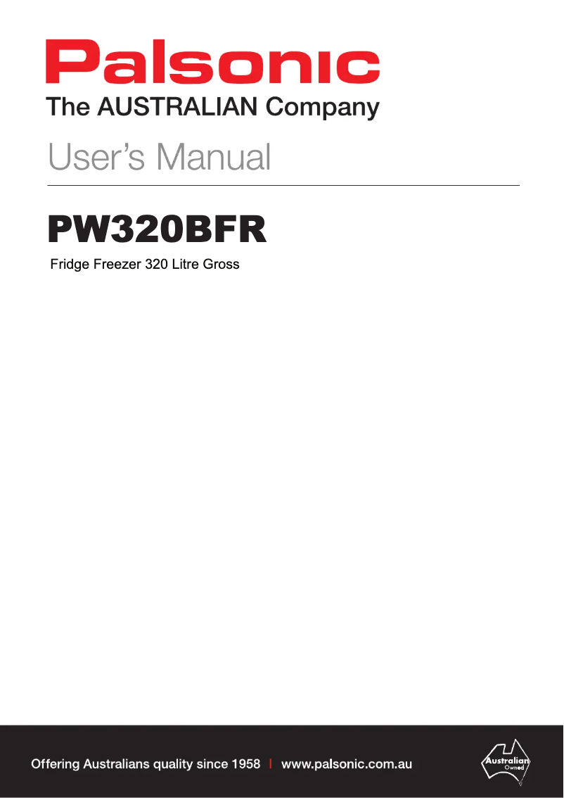 Image de la première page du manuel de l'appareil PW320BFR