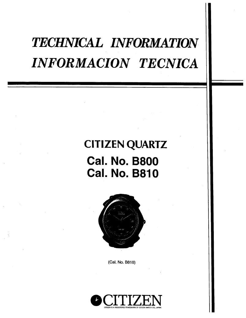 Page n°1 - Manuel utilisateur Citizen CAL B 810