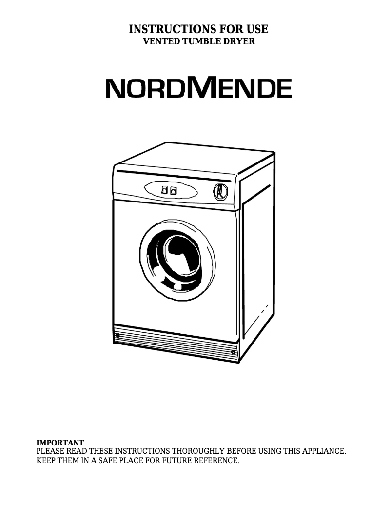 Image de la première page du manuel de l'appareil TDV71NMSL
