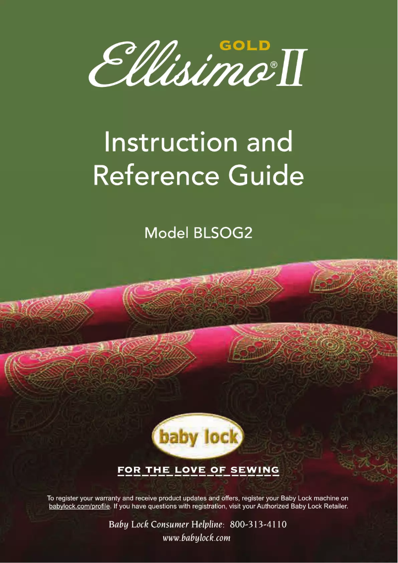 Page 1 de la notice Manuel utilisateur Baby Lock BLSOG2 Ellisimo Gold II