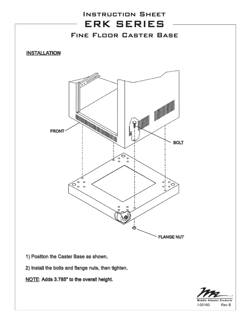 Page 1 de la notice Manuel utilisateur Middle Atlantic CBS-ERK-25R