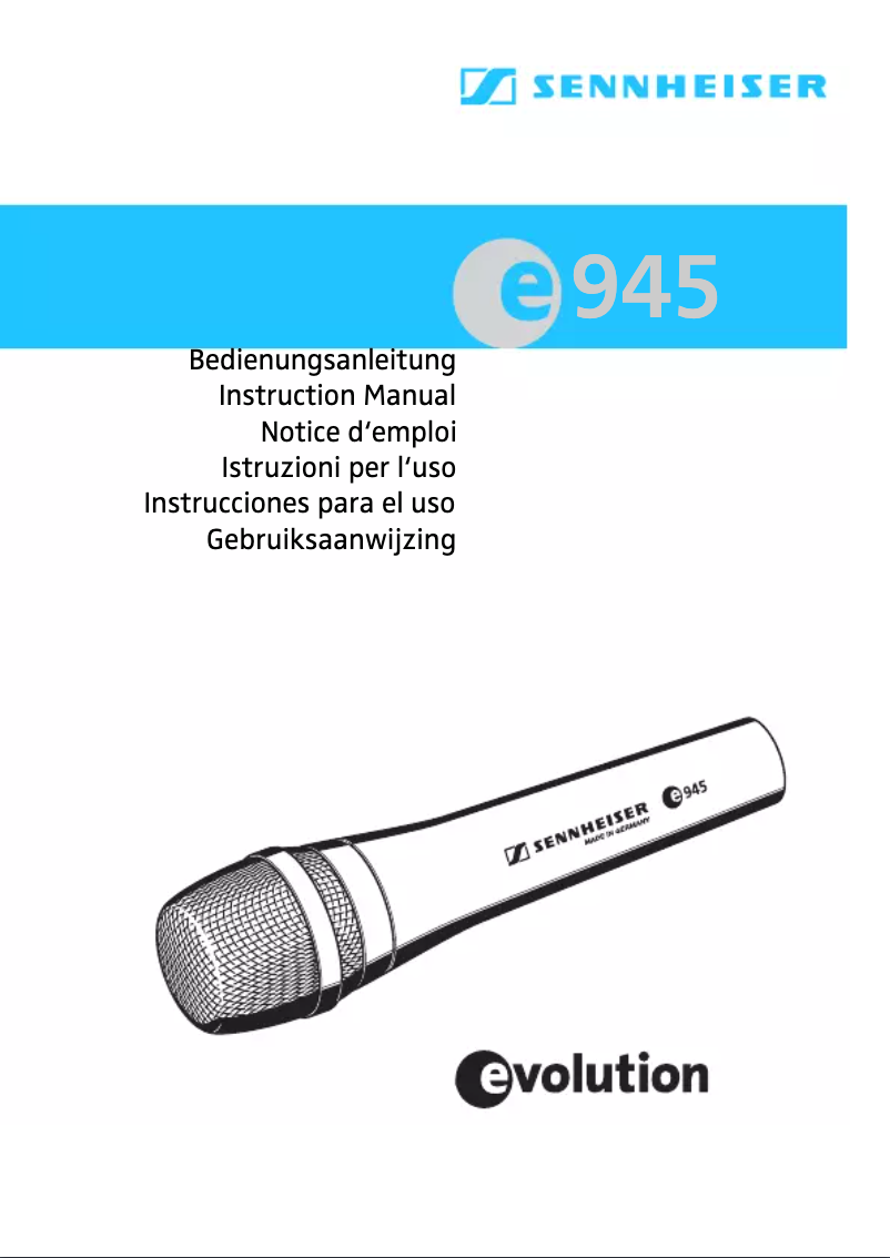 Page 1 de la notice Manuel utilisateur Sennheiser E945