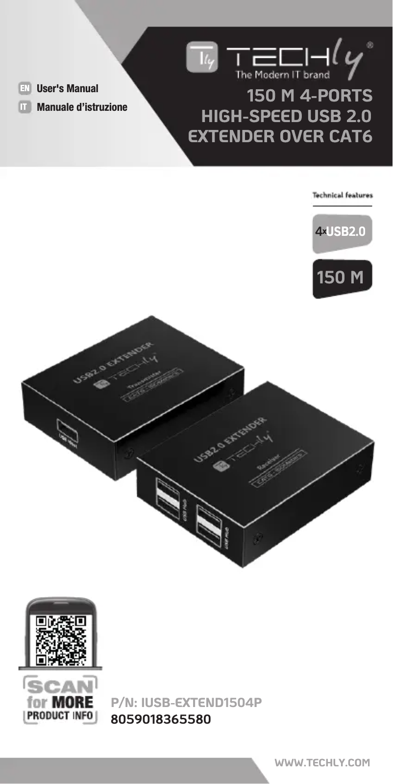 Page n°1 - Manuel utilisateur Techly IUSB-EXTEND1504P