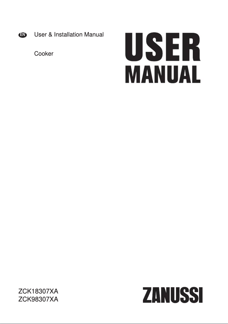 Page n°1 - Manuel utilisateur Zanussi ZCK18307XA