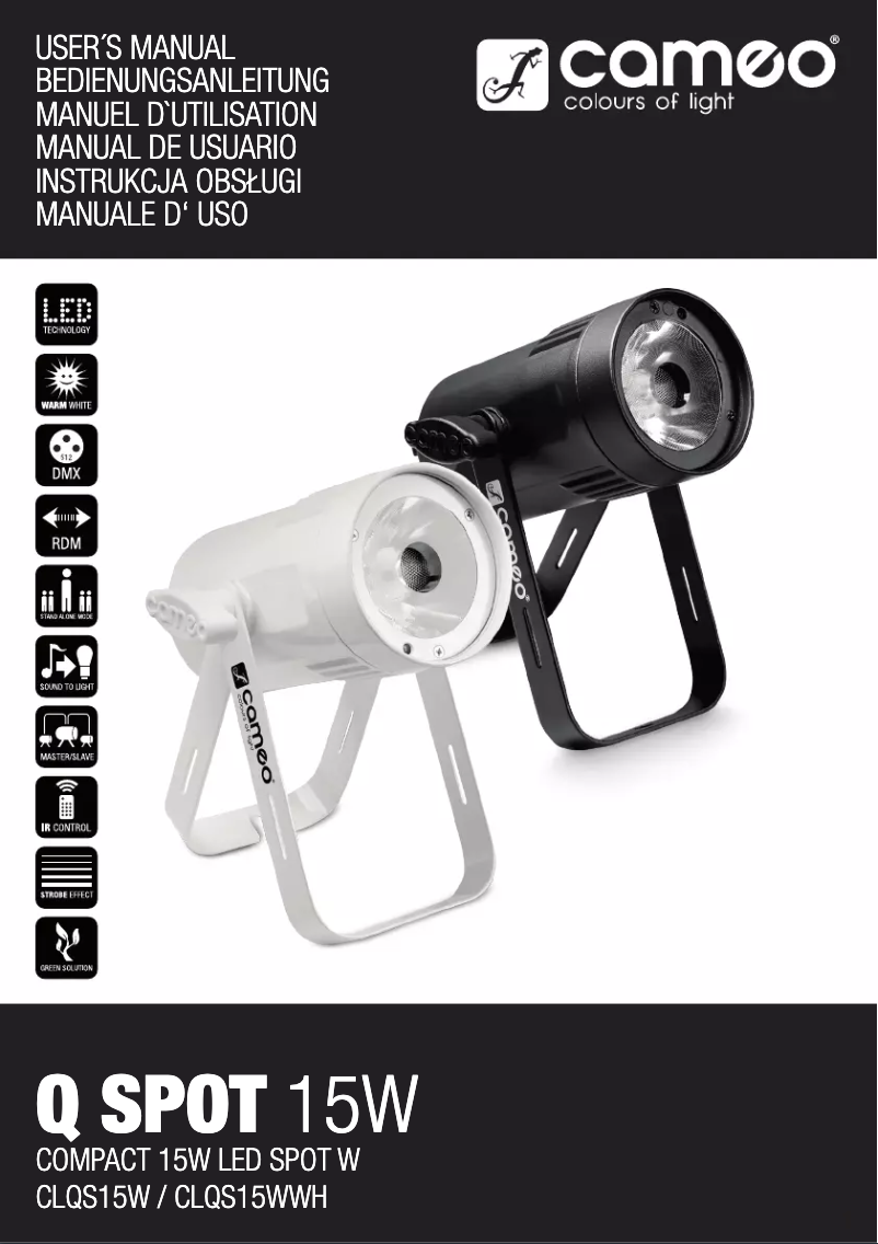 Page n°1 - Manuel utilisateur Cameo Q-Spot 15 W