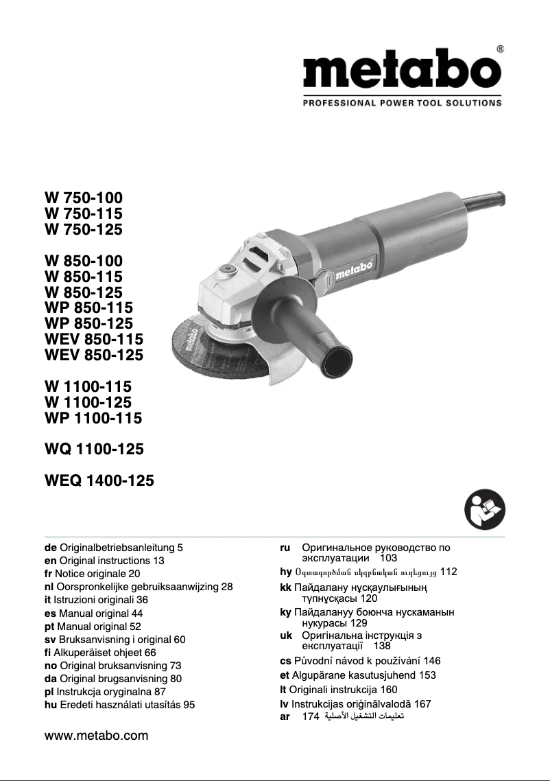Page 1 de la notice Manuel utilisateur Metabo W 750-115