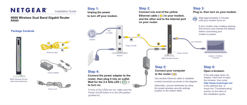 Page n°1 - Guide d'installation Netgear ProSafe R4500