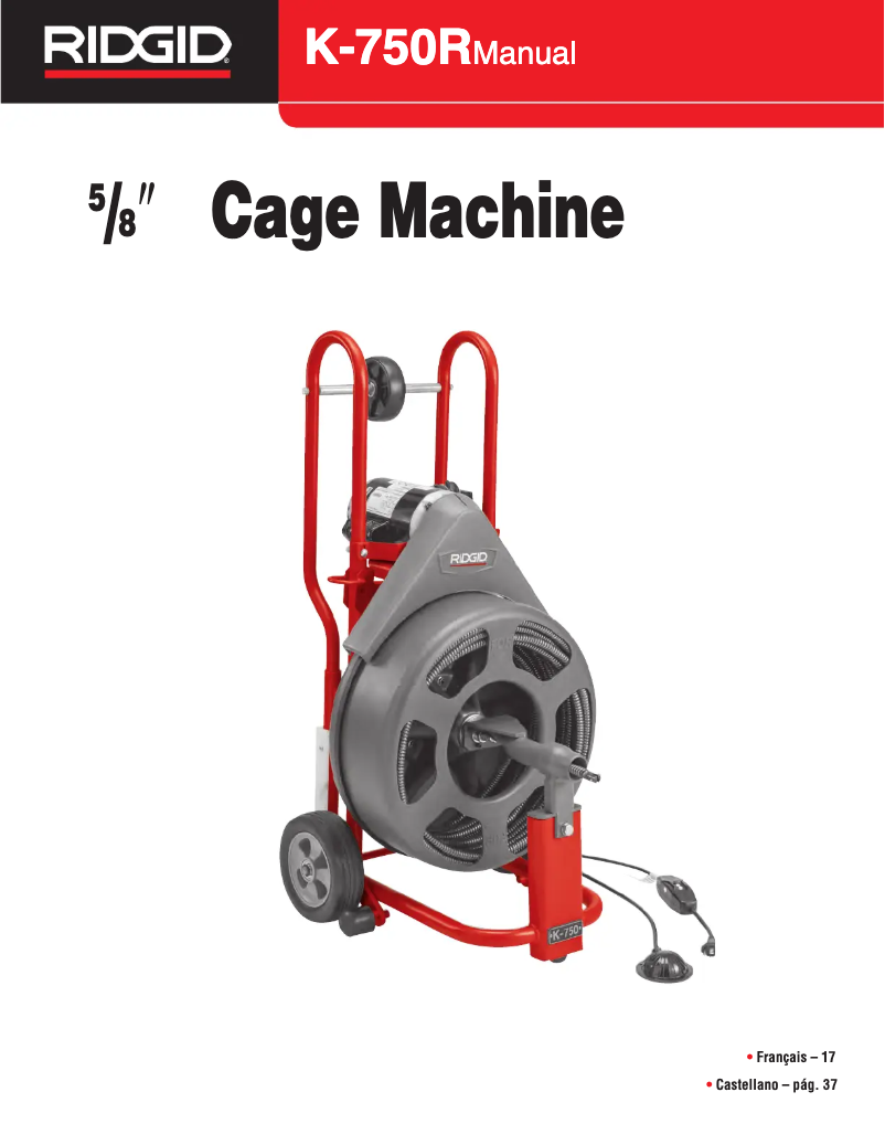 Image de la première page du manuel de l'appareil K-750R