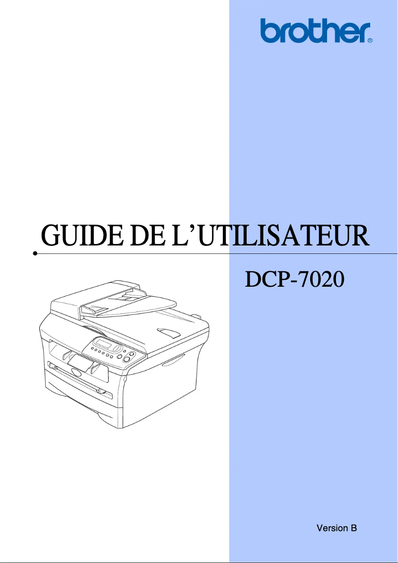 Page n°1 - Manuel utilisateur Brother DCP-7020