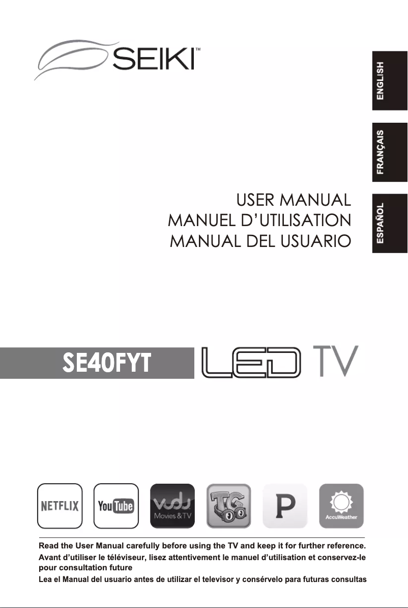 Page 1 de la notice Manuel utilisateur Seiki SE40FYT