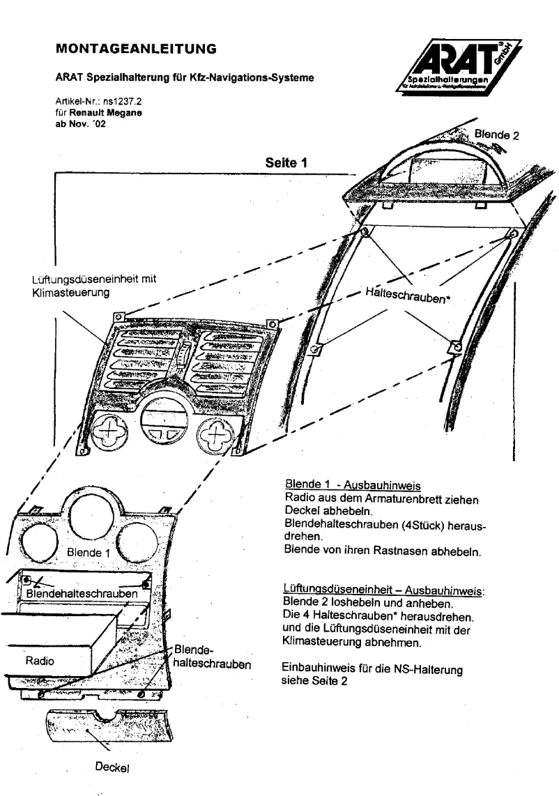 Image de la première page du manuel de l'appareil NS1237.2