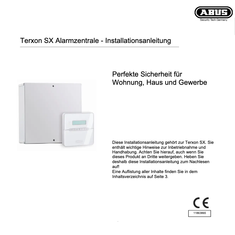 Image de la première page du manuel de l'appareil Terxon SX