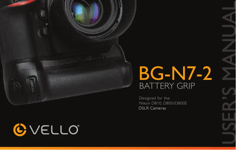 Page 1 de la notice Manuel utilisateur Vello BG-N7-2