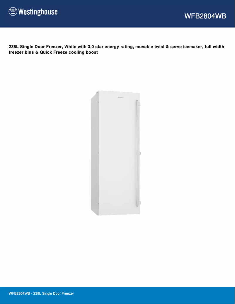 Image de la première page du manuel de l'appareil WFB2804WB