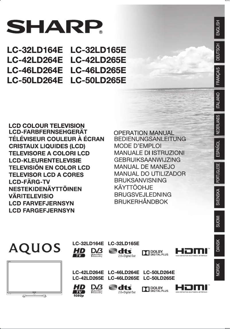 Image de la première page du manuel de l'appareil AQUOS LC-32LD164E