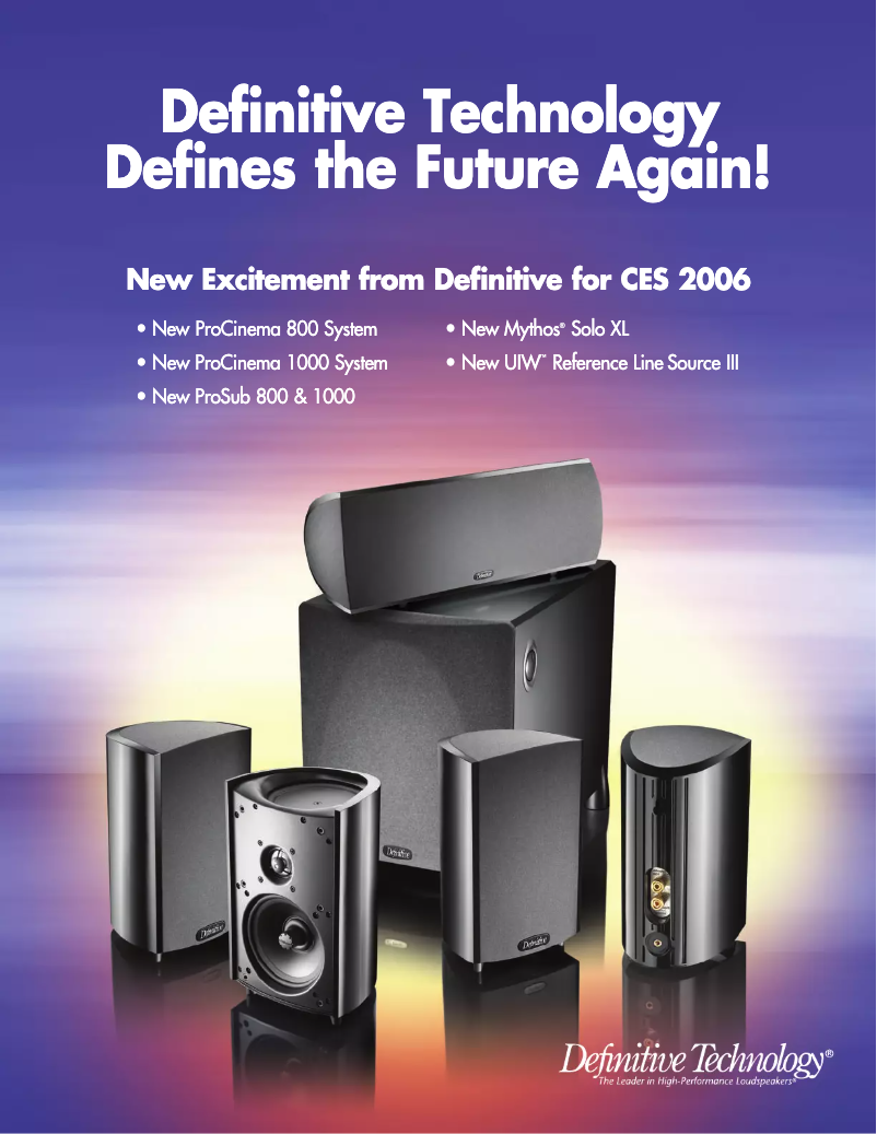 Page 1 de la notice Brochure Definitive Technology ProSub 1000