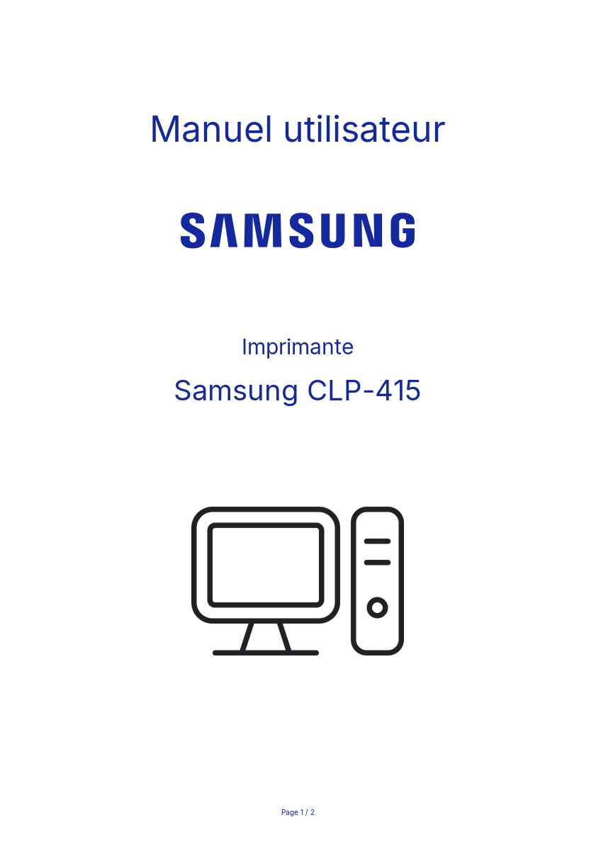 Page n°1 - Manuel utilisateur Samsung CLP-415