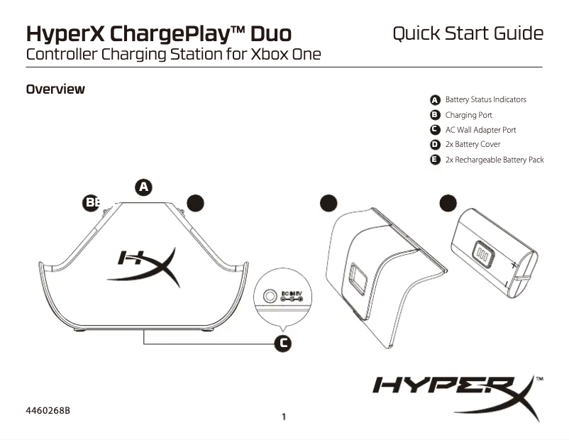 Page 1 de la notice Manuel utilisateur HyperX ChargePlay Duo Xbox