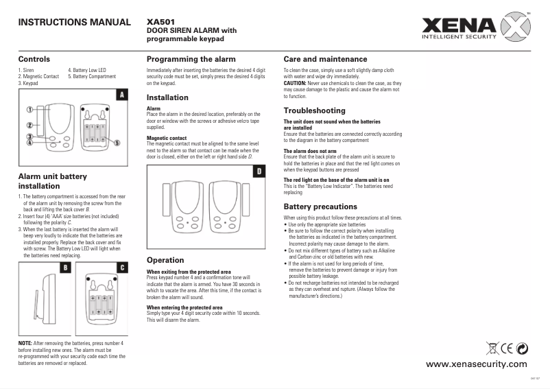 Página 1 del manual Manual de usuario Xena XA501