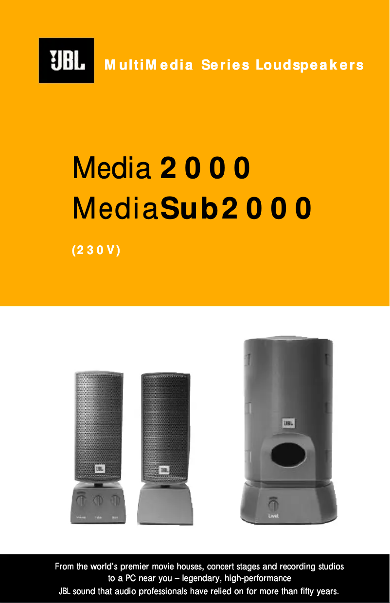 Page n°1 - Manuel utilisateur JBL Media 2000