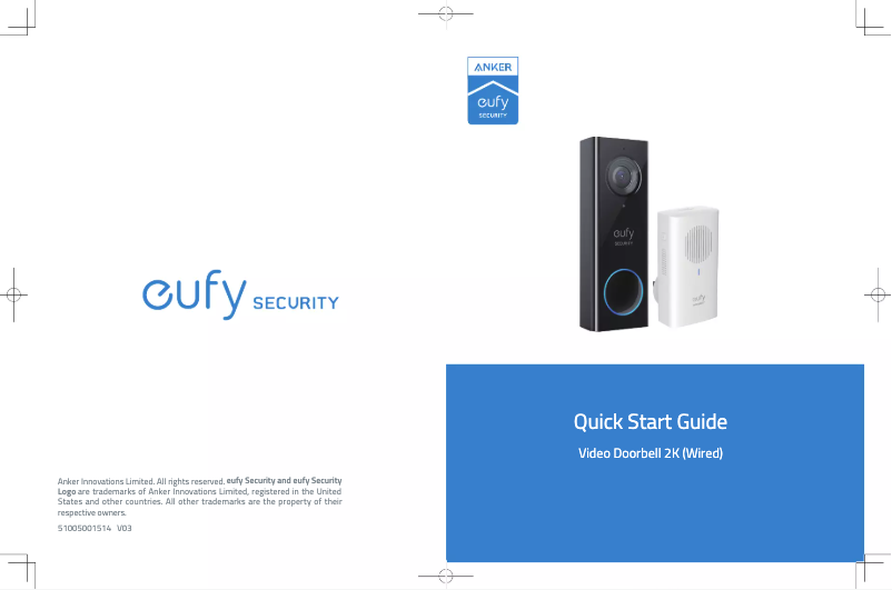 Image de la première page du manuel de l'appareil Video Doorbell 2K (Wired)