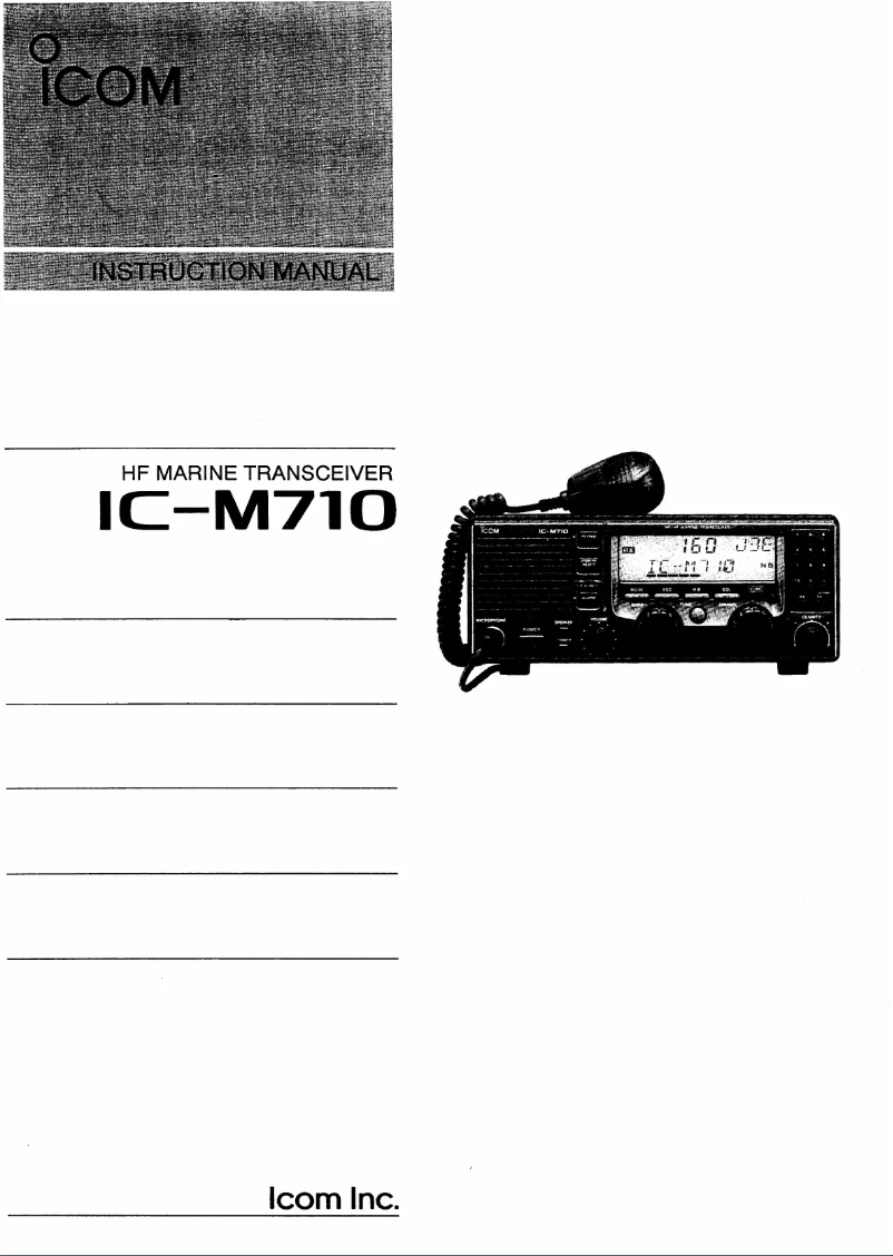 Image de la première page du manuel de l'appareil IC-M710
