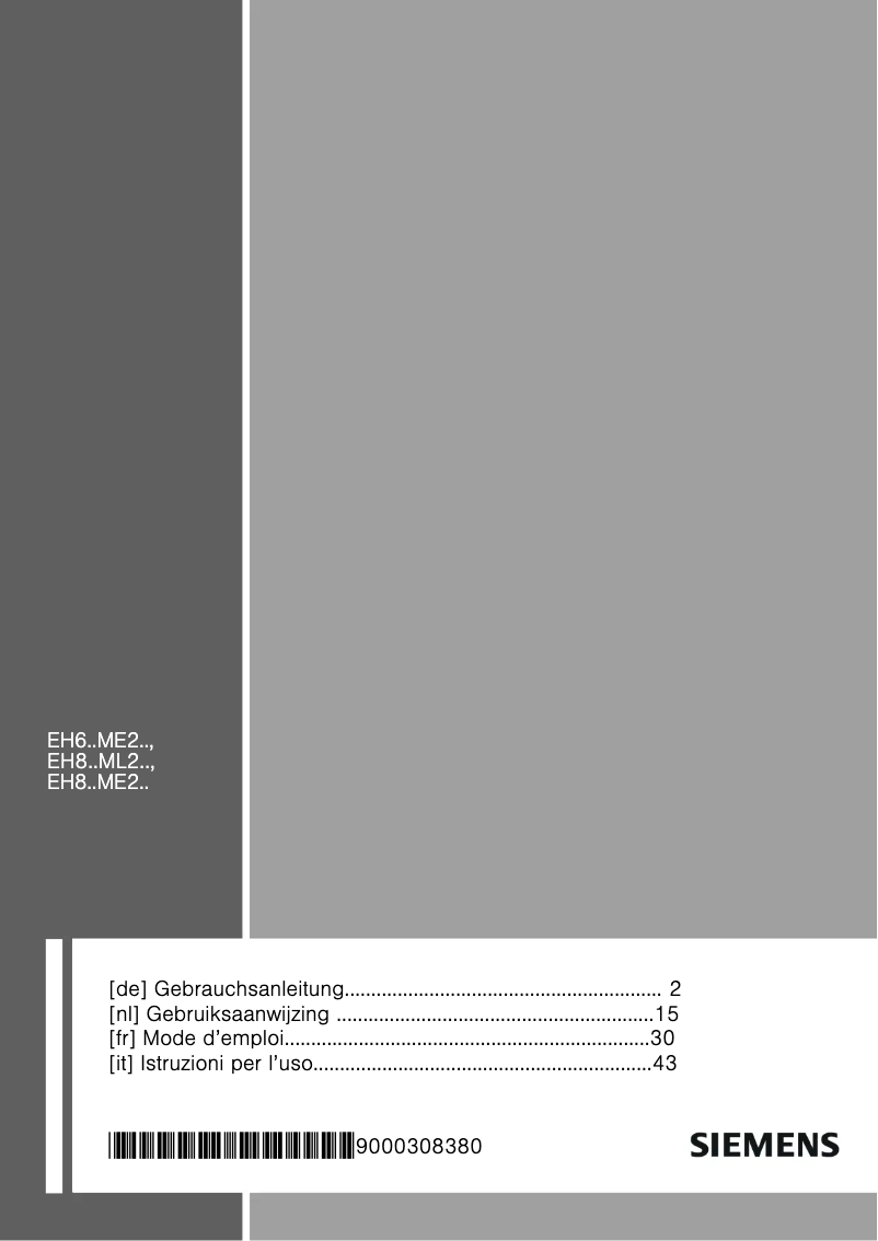Page n°1 - Manuel utilisateur Siemens EH 875ME21