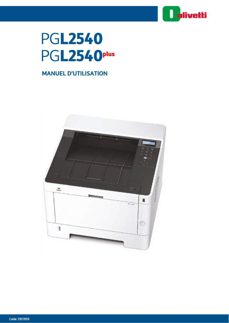 Page 1 de la notice Manuel utilisateur Olivetti PG L2540 plus