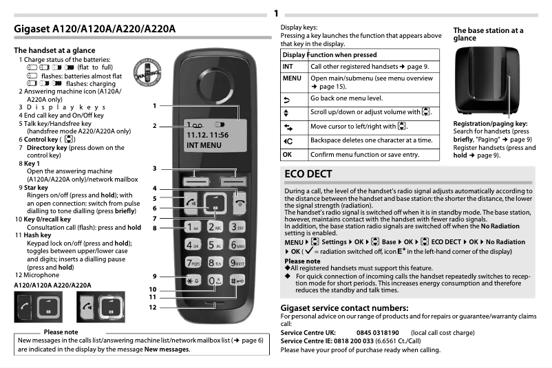 Página 1 del manual Manual de usuario Gigaset A120A Quattro