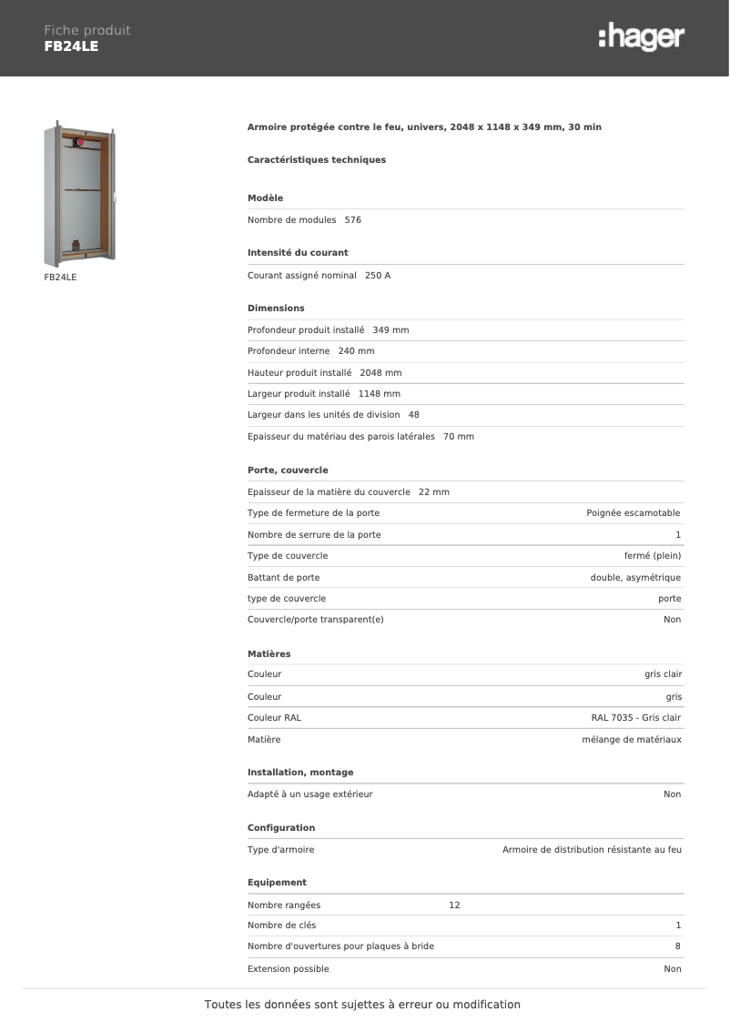 Image de la première page du manuel de l'appareil FB24LE