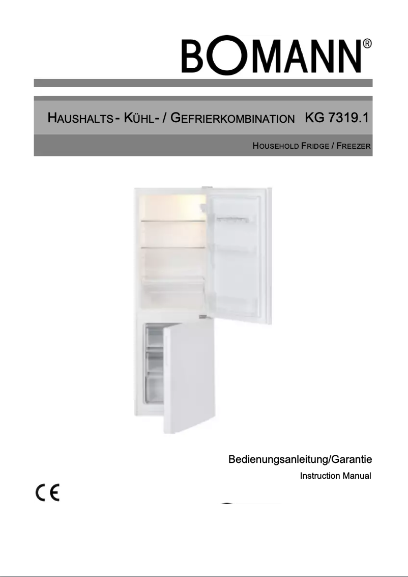 Page 1 de la notice Manuel utilisateur Bomann KG 7319.1