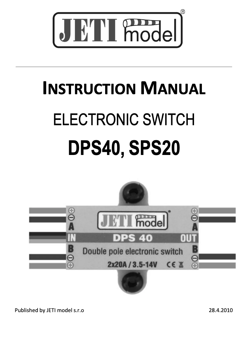 Image de la première page du manuel de l'appareil SPS 20