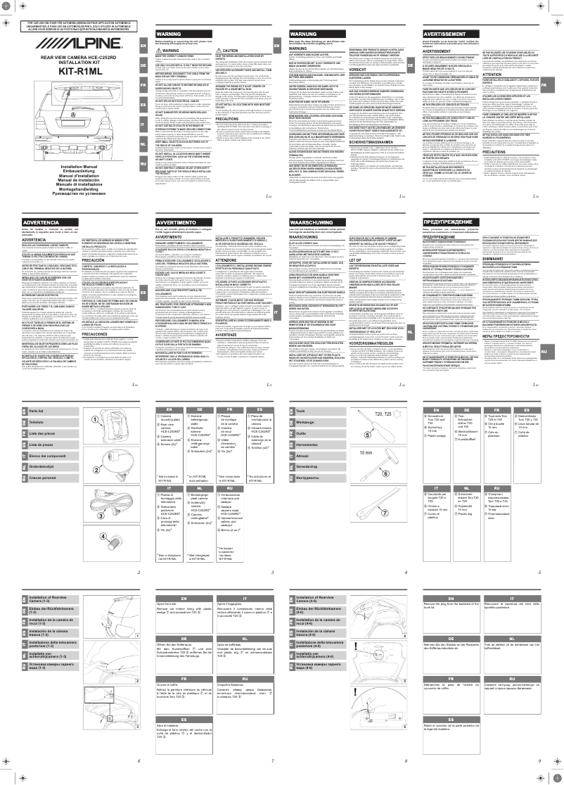 Página 1 del manual Manual de usuario Alpine KIT-R1ML