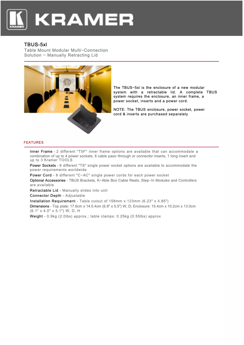 Image de la première page du manuel de l'appareil TBUS-5XL