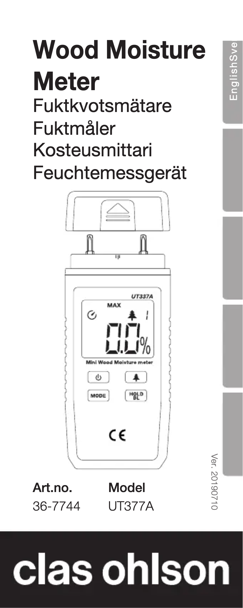 Image de la première page du manuel de l'appareil UNI-T UT377A
