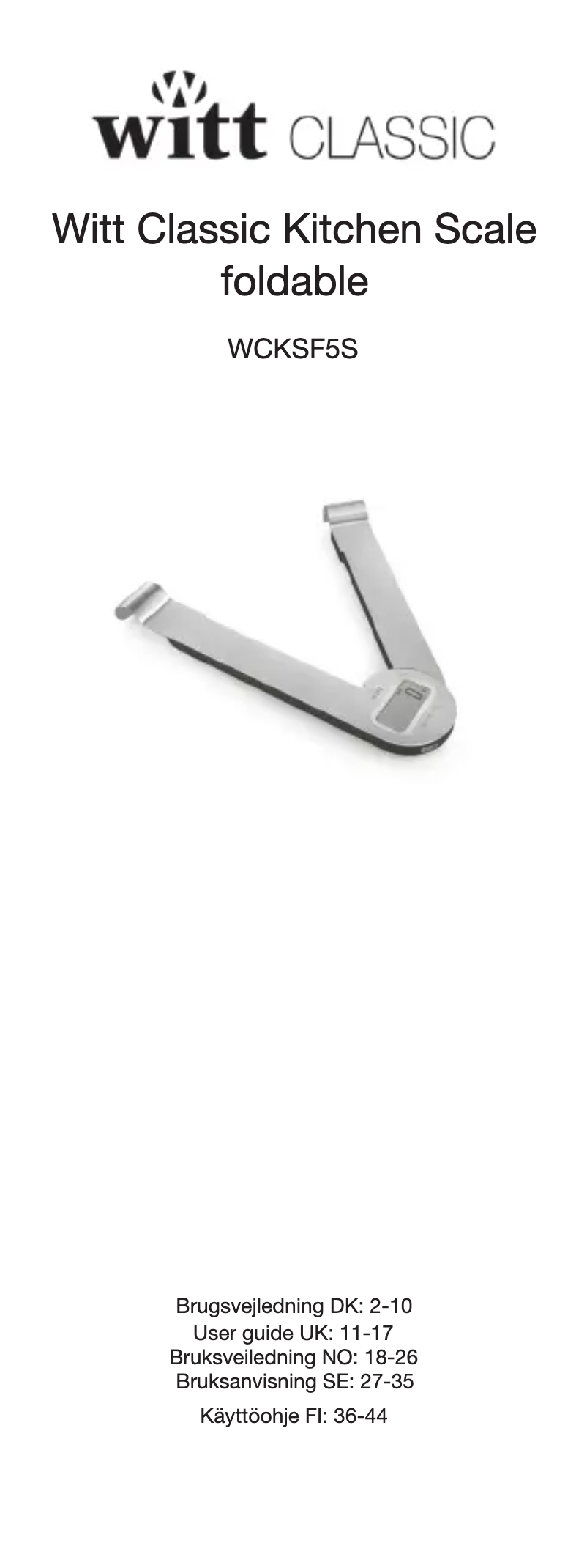 Page 1 de la notice Manuel utilisateur Witt WCKSF5S