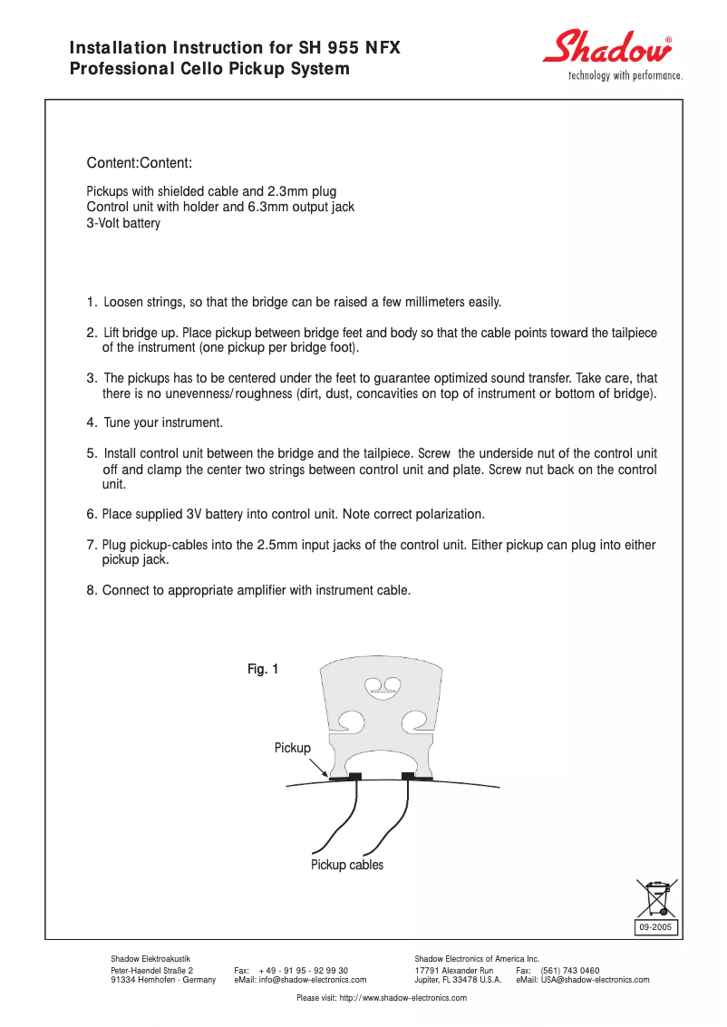 Page 1 de la notice Manuel utilisateur Shadow SH955 NFX