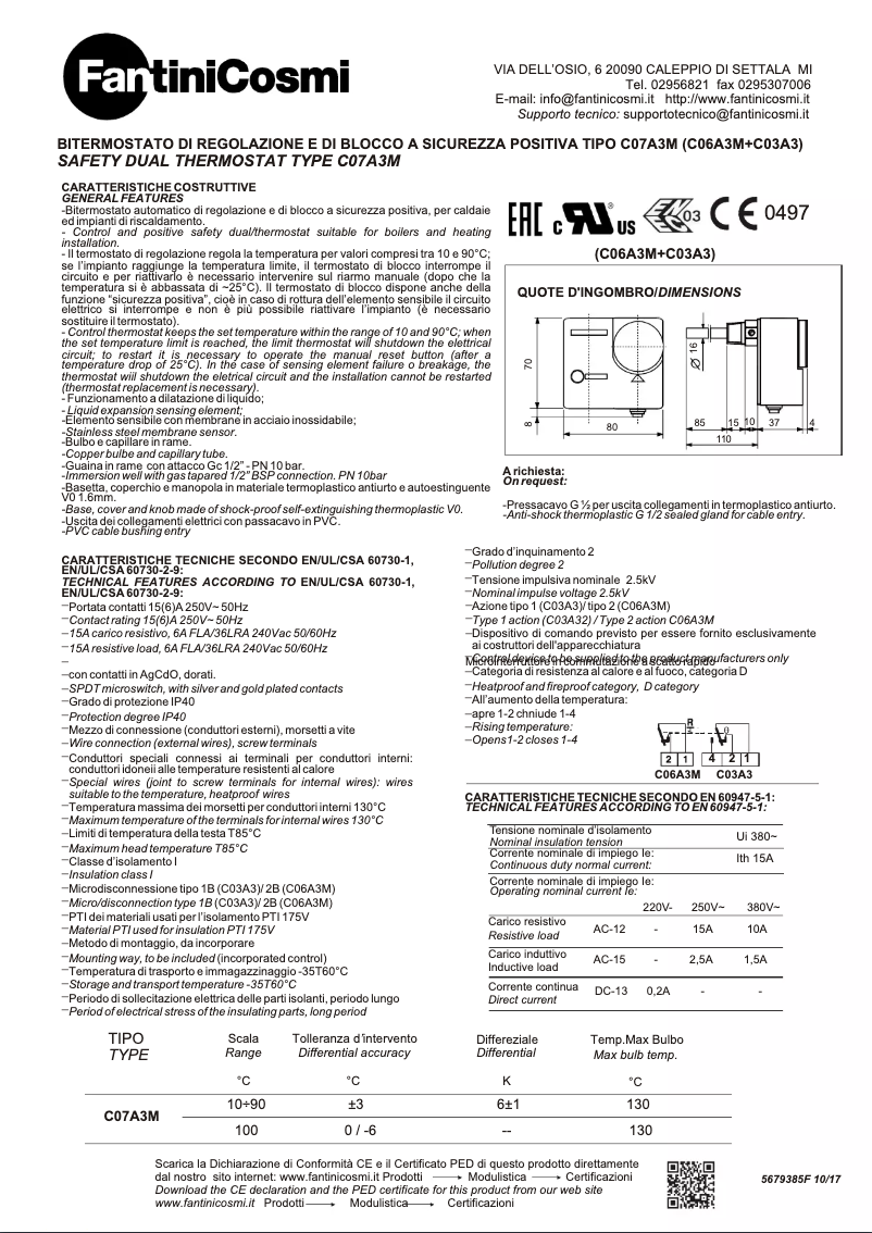 Page n°1 - Manuel utilisateur Fantini Cosmi C07