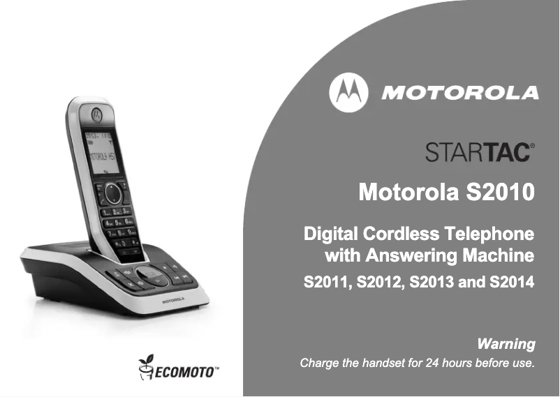 Page n°1 - Manuel utilisateur Motorola S2011