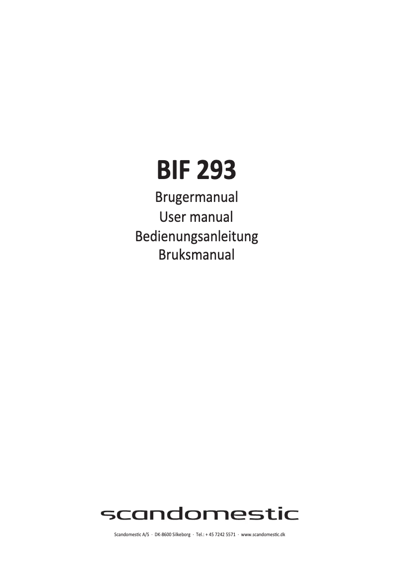 Image de la première page du manuel de l'appareil BIF 293A+