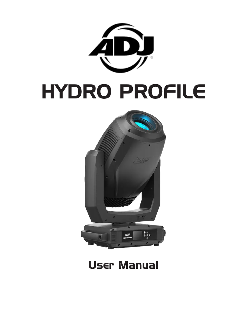 Page 1 de la notice Manuel utilisateur Adj Hydro Profile