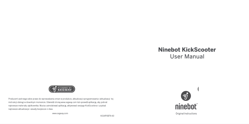 Page n°1 - Manuel utilisateur Segway Ninebot KickScooter E22
