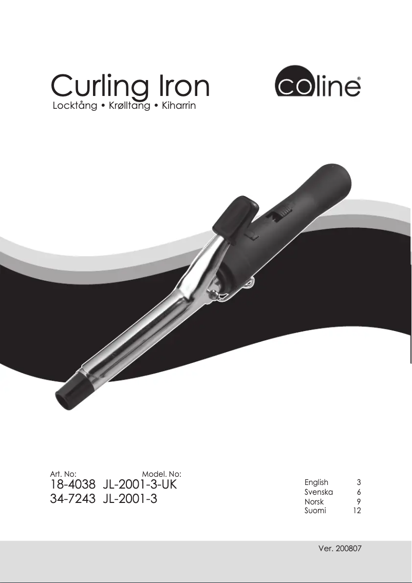 Page 1 de la notice Manuel utilisateur Coline JL-2001-3