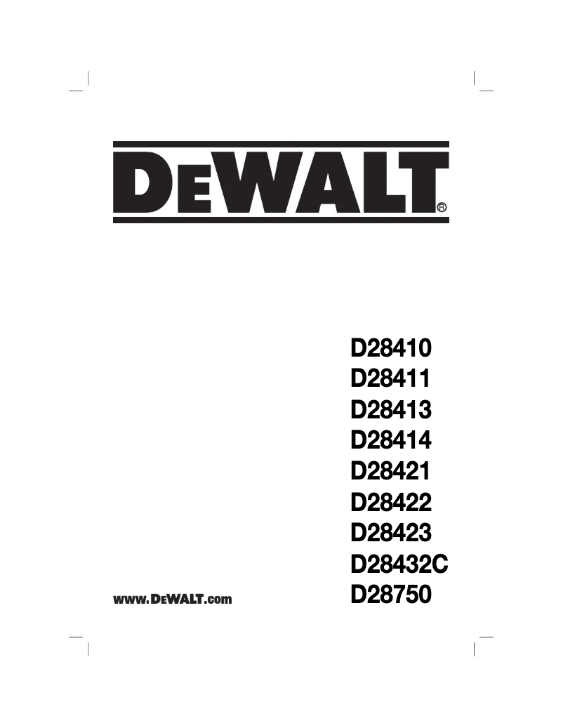 Page 1 de la notice Manuel utilisateur DeWalt D28423