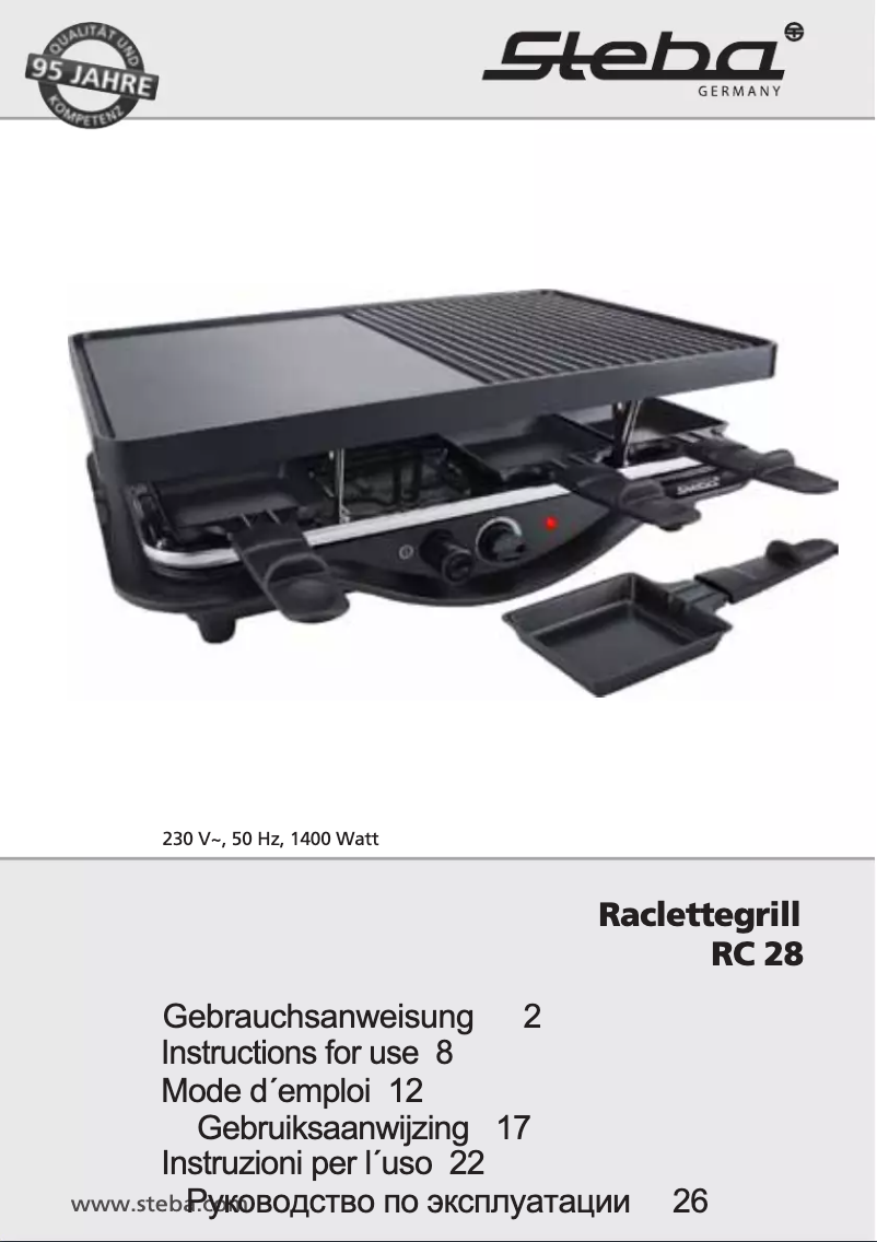 Page n°1 - Manuel utilisateur Steba RC 28