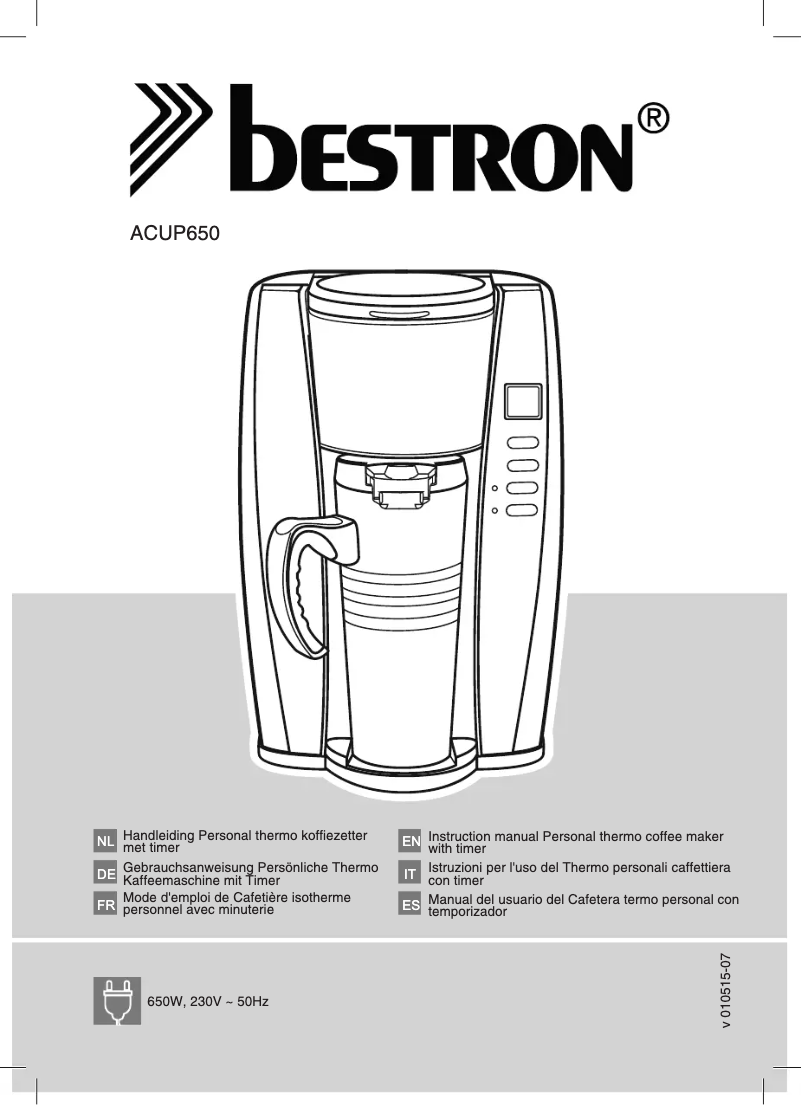 Page n°1 - Manuel utilisateur Bestron ACUP650