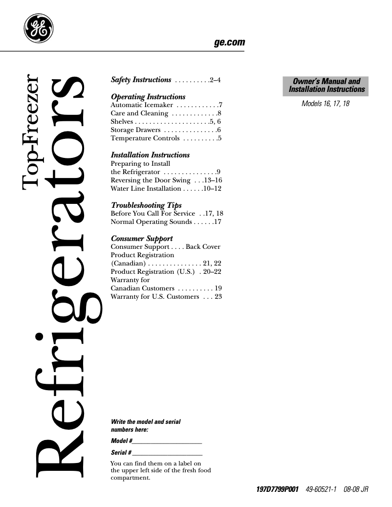Page n°1 - Manuel d'utilisation et d'entretien Hotpoint HTS17BCSRWW