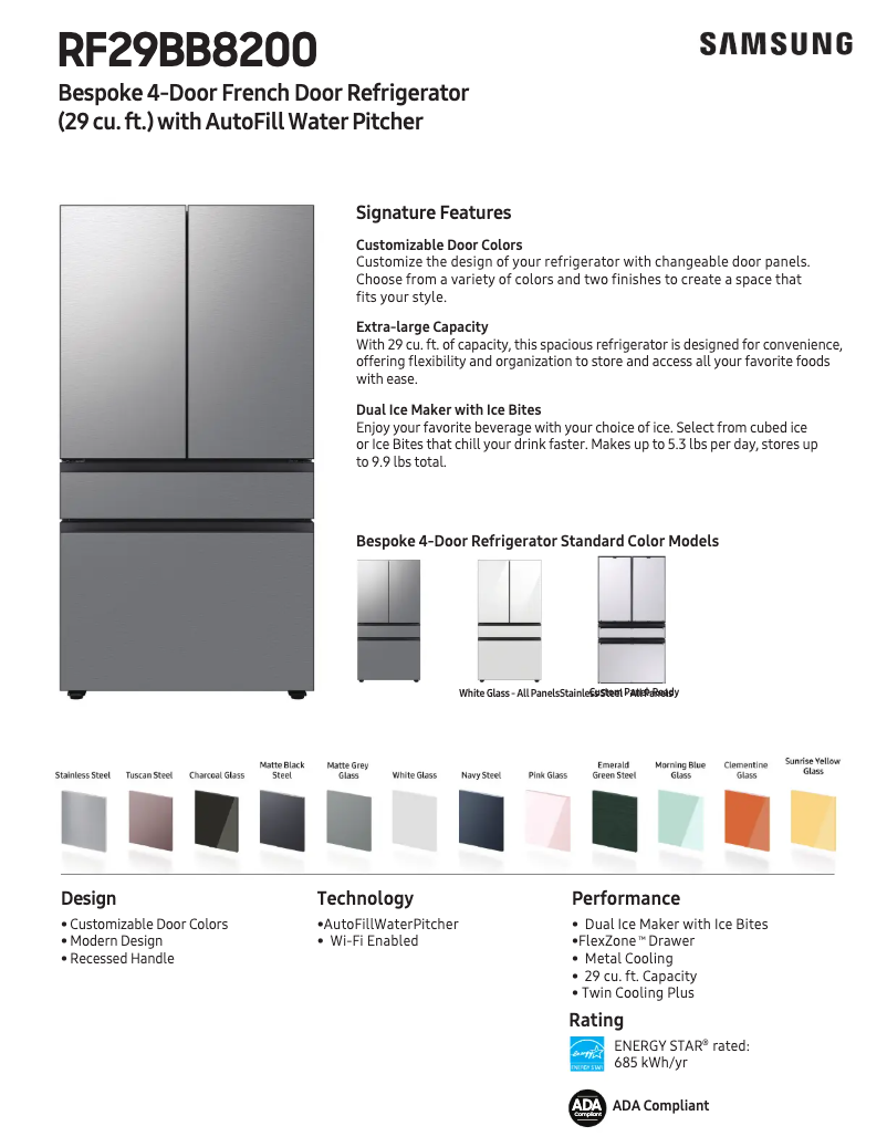 Page n°1 - Fiche technique Samsung RF29BB820012