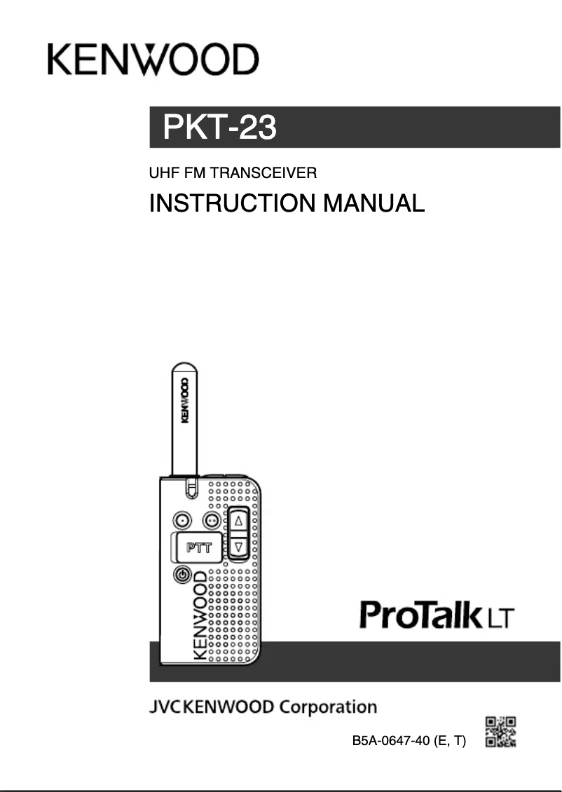 Page 1 of the manual User Manual Kenwood PKT-23K