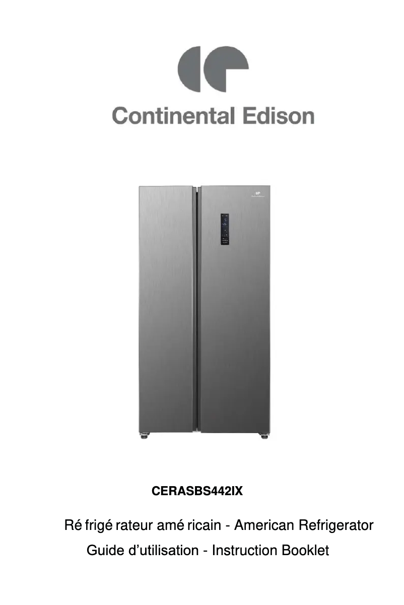 Page 1 de la notice Manuel utilisateur Continental Edison CERASBS442IX